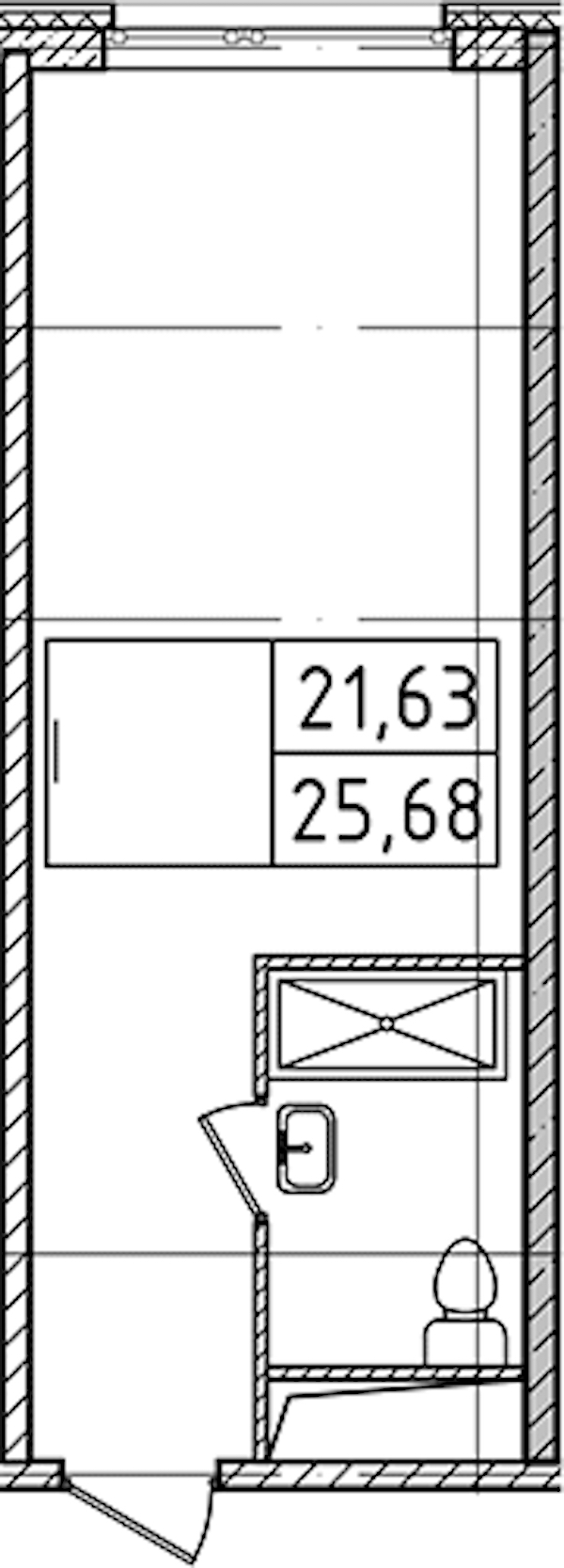 Квартира студия 25.68 м², 11/14 эт., Комплекс апартаментов «Ladozhsky Avenir»